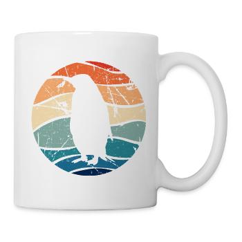 Pinguin Pinguine Tier Eis Vogel Retro Geschenk - Tasse - Weiß - Rechts