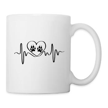 Dog pulse saying gift pet - Mug - white - Right