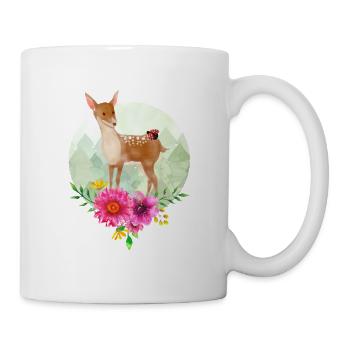 CHEVREUIL DANS LA FORÊT, CHEVREUIL, PRAIRIE, COCCINELLE - Mug blanc - blanc - Droite