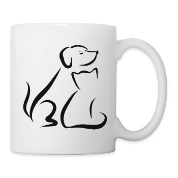 Hund Katze Hunde Katzen Tierliebe Tier Haustier - Tasse - Weiß - Rechts