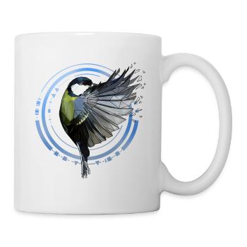 Mésange bleue | Géométrique | Low poly - Mug blanc - blanc - Droite