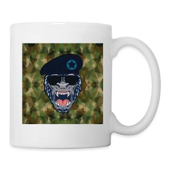 Lustiger Affe als Offizier im Militär Bundeswehr - Tasse - Weiß - Rechts