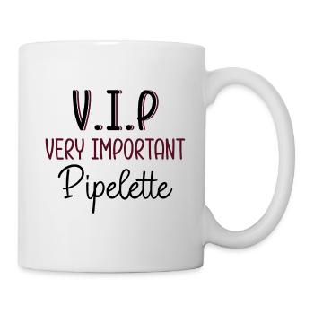 VIP Pipelette cadeau drôle femme bavarde humour - Mug blanc - blanc - Droite
