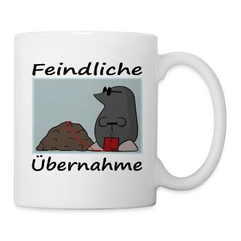 lustiger Maulwurf, mir reichts, Garten, Statement - Tasse - Weiß - Rechts