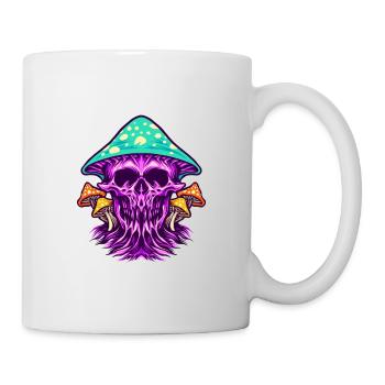 Champignons de crâne colorés effrayants zombie - Mug blanc - blanc - Droite