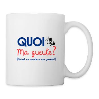 Quoi ma gueule ? Cadeau Johnny guitare humour - Mug blanc - blanc - Droite