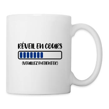 Réveil En Cours cadeau humour étudiant collègues - Mug blanc - blanc - Droite