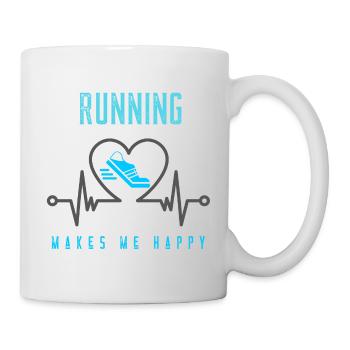 Running Makes Happy Runner Runner Heart Rate - Mug - white - Right