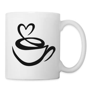 Tasse de café en grains de café - Mug blanc - blanc - Droite