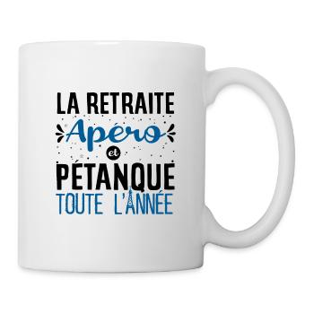 La retraite Apéro et Pétanque cadeau boule humour - Mug blanc - blanc - Droite
