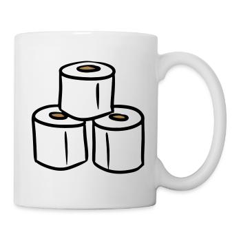 PQ Tour de papier toilette - Mug blanc - blanc - Droite
