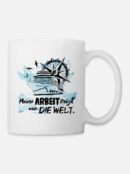 Meine Arbeit zeigt mir die Welt - Tasse - Weiß