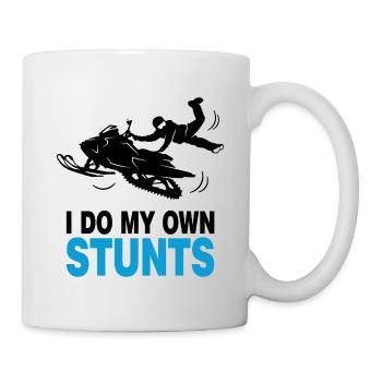 Schneemobil Motorschlitten Skidoo Snowmobile Stunt - Tasse - Weiß - Rechts