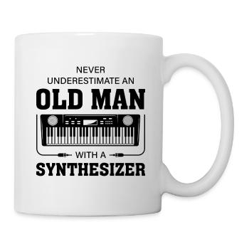 Old man Synthesizer musicien de musique keyboard - Mug blanc - blanc - Droite