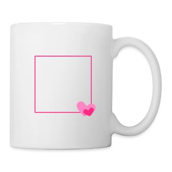 Herz Rahmen Ornament Linie Anpassbar - Tasse - Weiß - Rechts