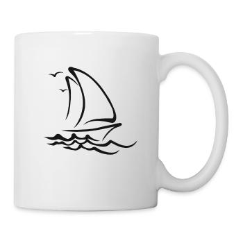 Voile bateau voile - Mug blanc - blanc - Droite