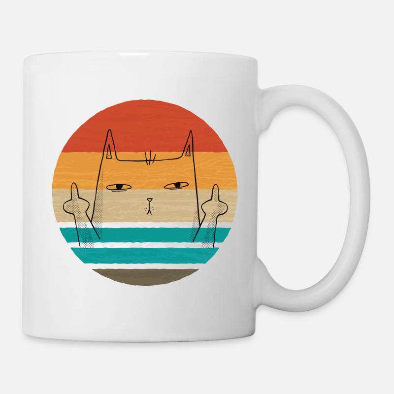 CHAT DE MIDDLEFINGER CAT - Mug blanc - blanc
