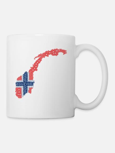 Norvège, Norvège drapeau, norvégien,norvège fan - Mug blanc - blanc