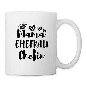 Mama ehefrau chefin Geschenk Hochzeit Ehe Braut - Tasse - Weiß - Rechts