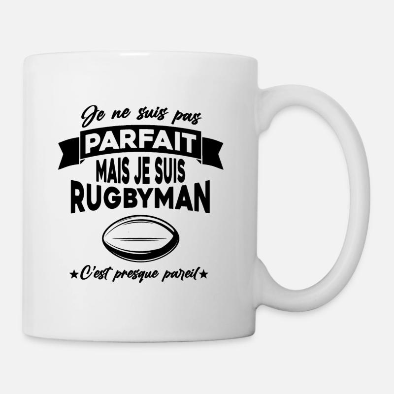 pas parfait mais rugbyman,rugby,humour - Mug blanc - blanc