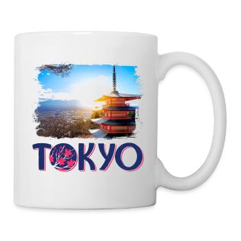 Tokio Tokyo Japan Asien Pagode Berg Mountain - Tasse - Weiß - Rechts