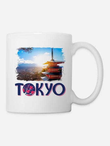 Tokio Tokyo Japan Asien Pagode Berg Mountain - Tasse - Weiß