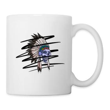 Skull indisch sketchy - Tasse - Weiß - Rechts