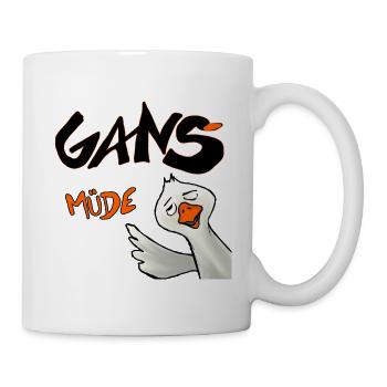 Gans Muede - Tasse - Weiß - Rechts