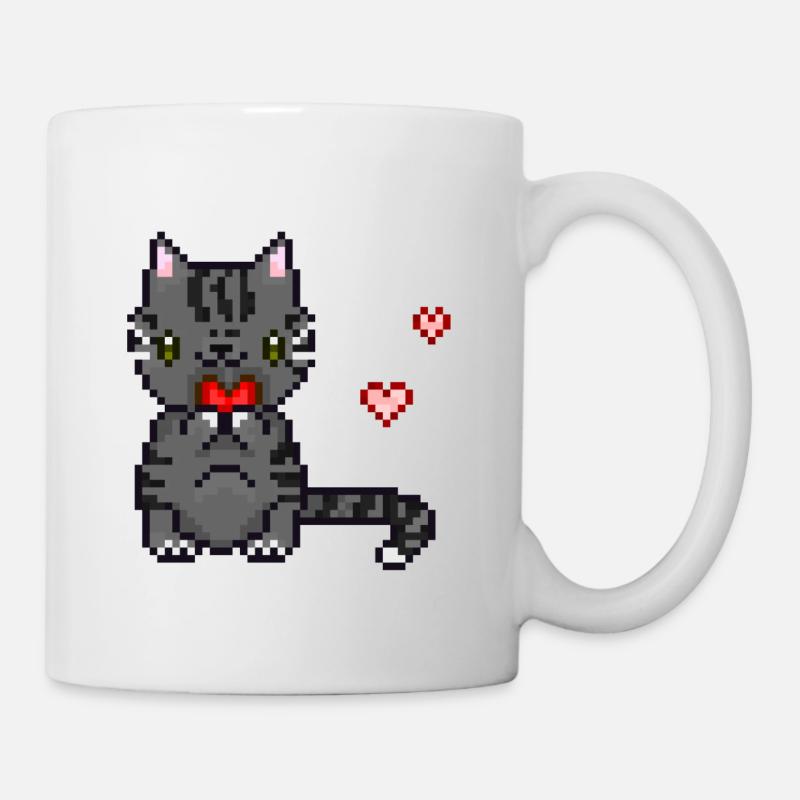 Cat with heart - Mug - white