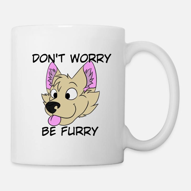 Don't Worry Be Furry - Mug - white