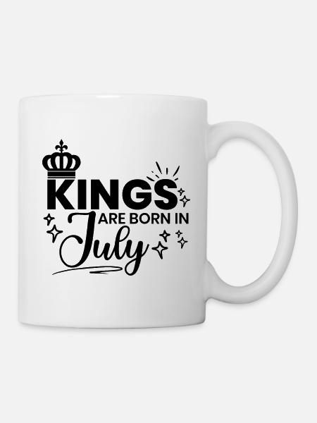 Les rois sont nés en juillet Citation d’anniversaire - Mug blanc - blanc