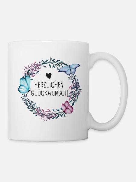 Herzlichen Glückwunsch Geburtstag Frauen Geschenk - Tasse - Weiß