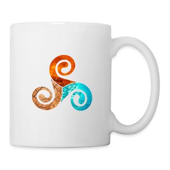 Symbole celtique 3 éléments, feu, eau et terre - Mug blanc - blanc - Droite