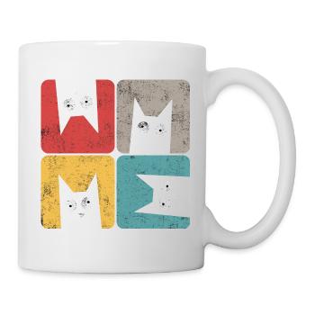 Quatre chats noirs fous regardez stupides - Mug blanc - blanc - Droite