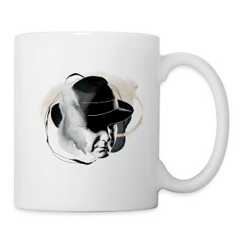 Homme de portrait de gentleman avec fedora chapeau - Mug blanc - blanc - Droite