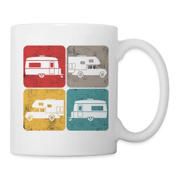 Wohnmobil Wohnwagen Retro Vintage Geschenk - Tasse - Weiß - Rechts