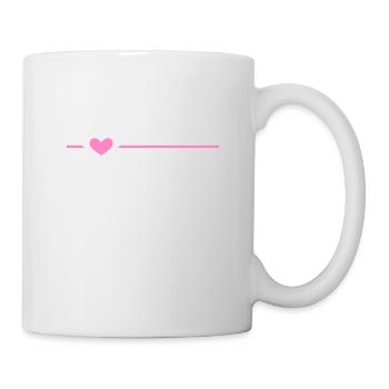 Linie Herz Strich Ornament Rosa - Tasse - Weiß - Rechts