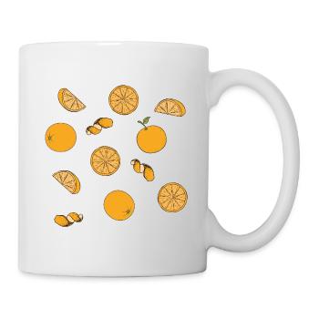 For orange lovers: delicious orange pattern - Mug - white - Right