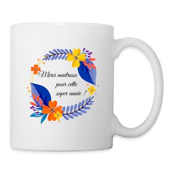Merci maitresse pour cette super année - Mug blanc - blanc - Droite