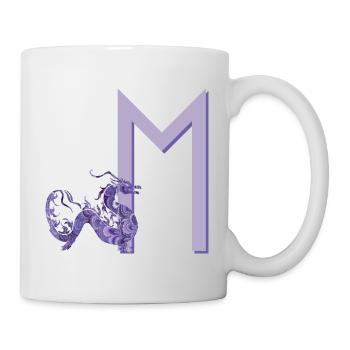 dragon violet avec rune m - Mug blanc - blanc - Droite