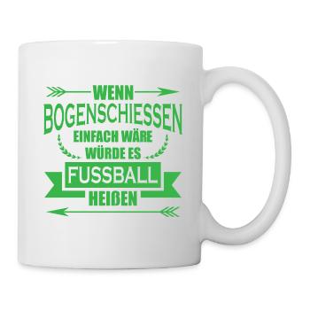 Bogenschiessen Fussball Sport Trainer - Tasse - Weiß - Rechts
