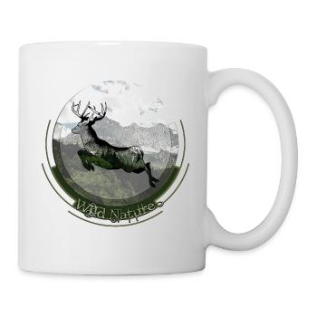Wild Nature – Hirschmotiv für Jäger und Wanderer - Tasse - Weiß - Rechts