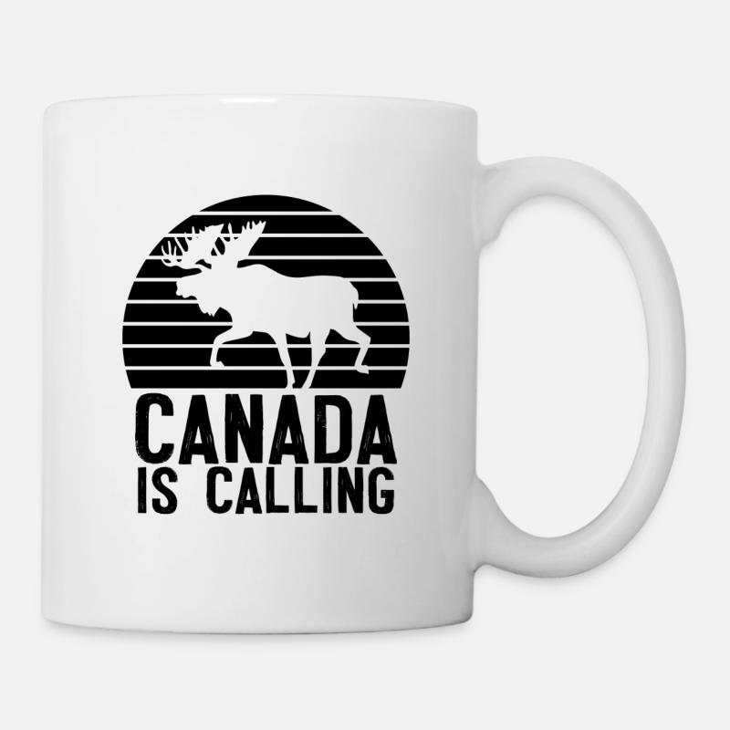 Canada is calling cadeau drapeau canadien - Mug blanc - blanc