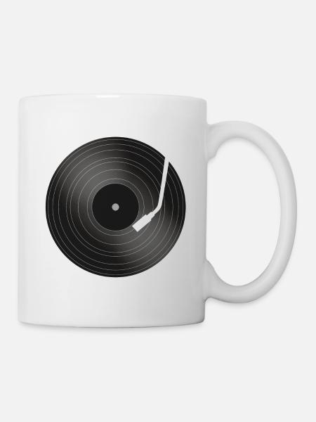 Schallplatte Musik Plattenspieler - Tasse - Weiß