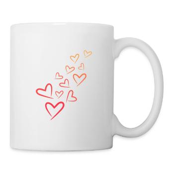 Herzchen Herz Muster - Tasse - Weiß - Rechts