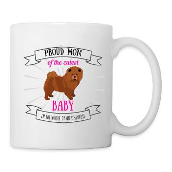 Hundemama Baby coole Sprüche Hund Welpe Chow chow - Tasse - Weiß - Rechts
