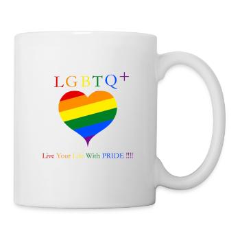 LGBTQ+ Live Your Life With PRIDE - Mug blanc - blanc - Droite