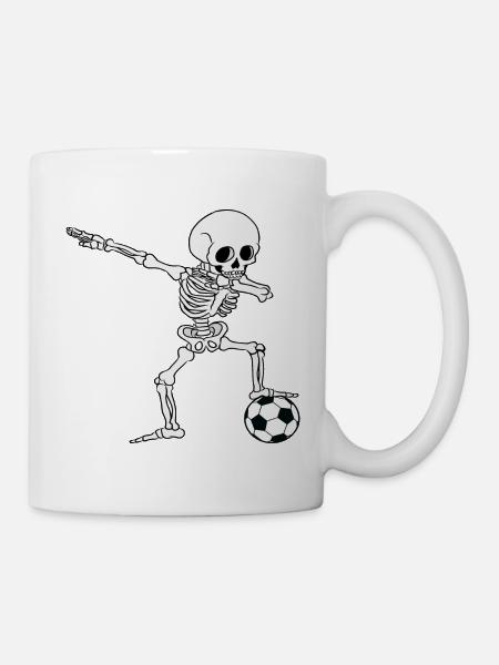 Dab Dance Skelett Fußballspieler Kostüm Geschenke - Tasse - Weiß