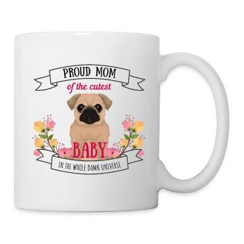 Maman de chien bébé cool proverbes chien mobylette mignon - Mug blanc - blanc - Droite
