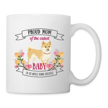 Hundemama Baby coole Sprüche Hund Shiba Inu Süß - Tasse - Weiß - Rechts